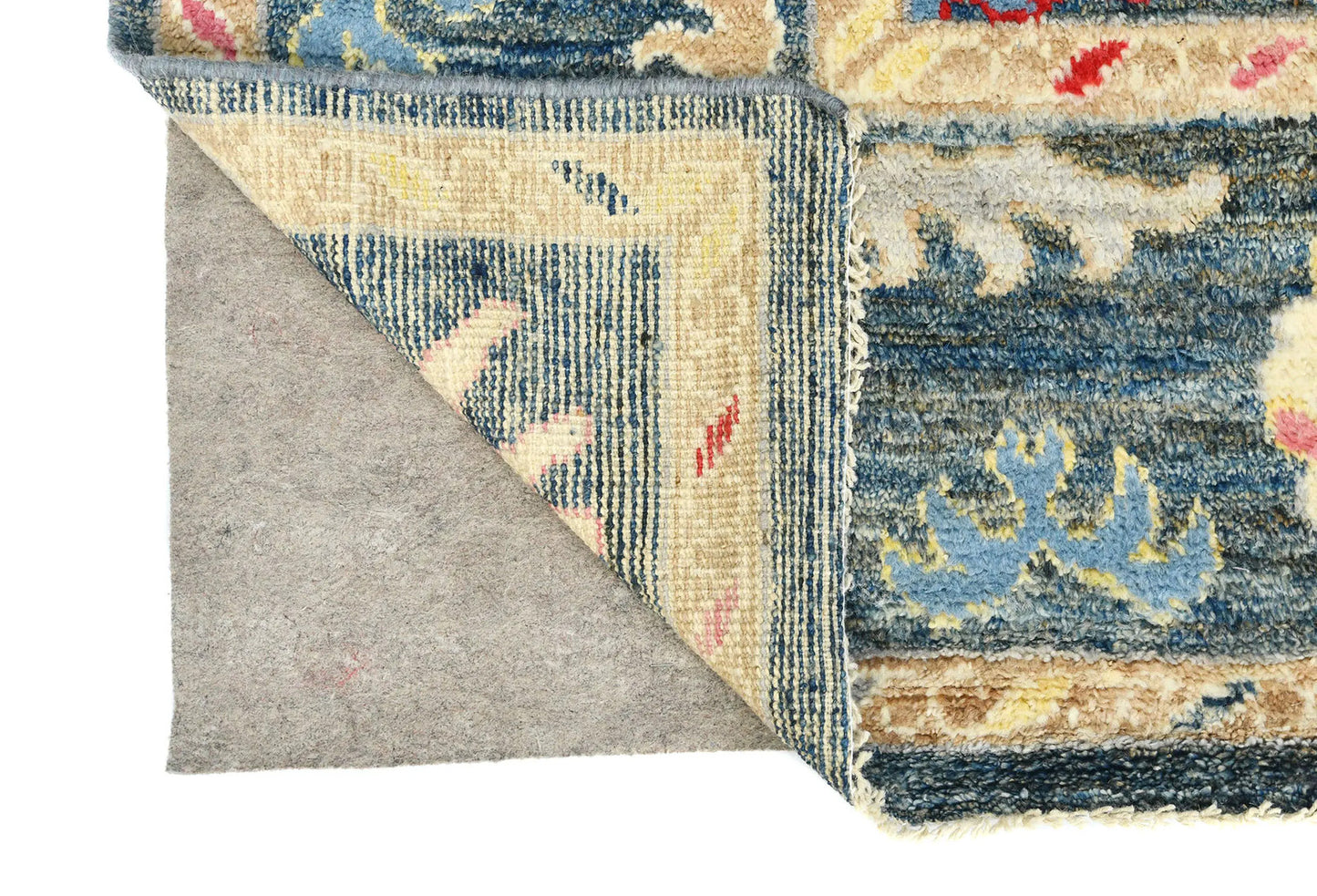 Handmade Muted Gray Floral Transitional Oriental