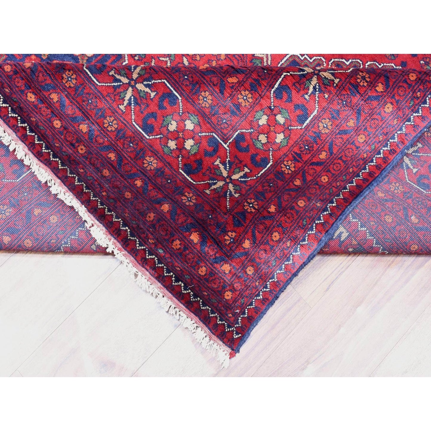 9'10"X16' Red Afghan Khamyab Organic Wool Hand Knotted Oversized Rug