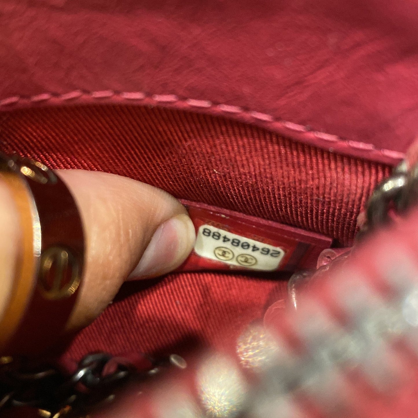 Chanel Gabrielle Double Zip Clutch With Chain Chevron Aged Calfskin