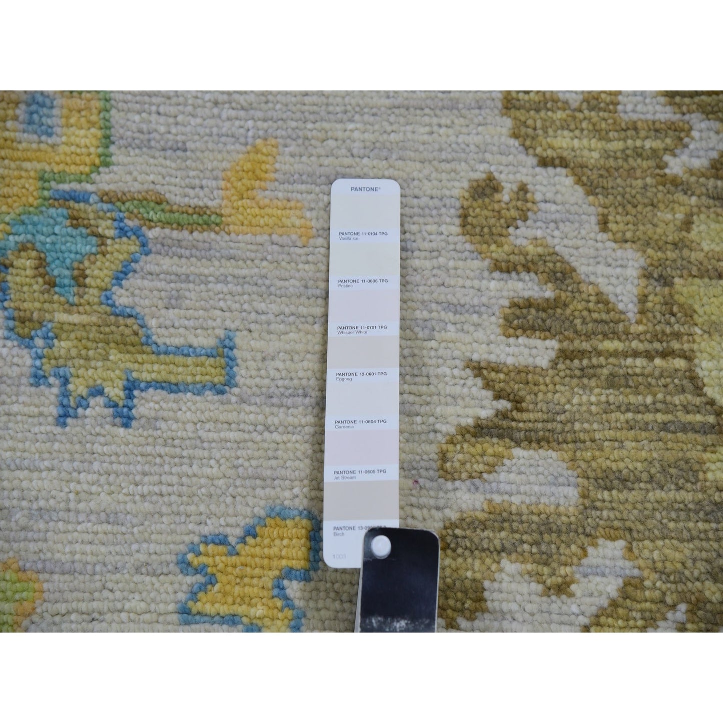 12'4"X14'10" White 100% Wool Oushak Weave Hand Knotted Oversized Rug