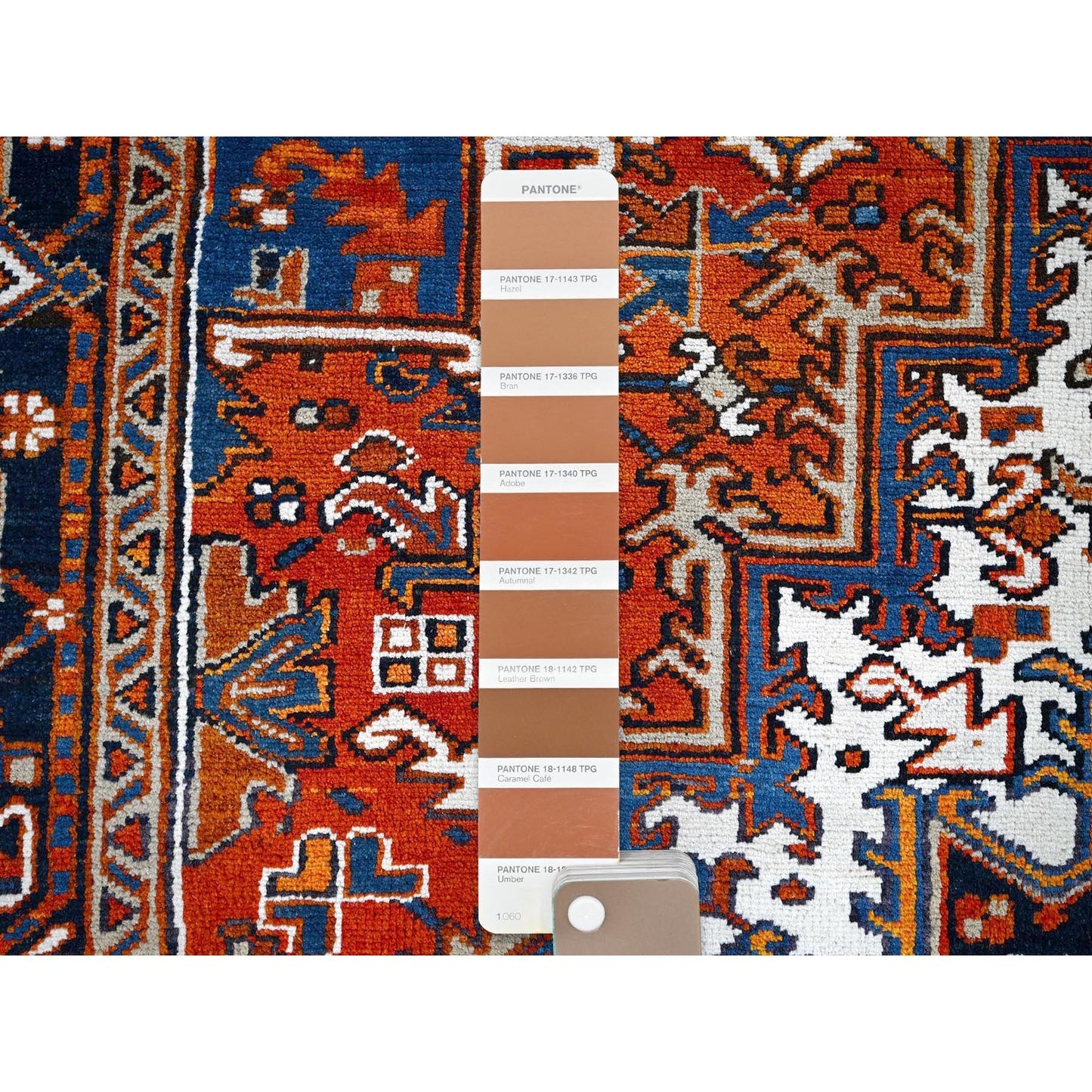 6'10"X8'10" Chili Red Vintage Zoroastrian Heris Pure Wool Hand Knotted Rug