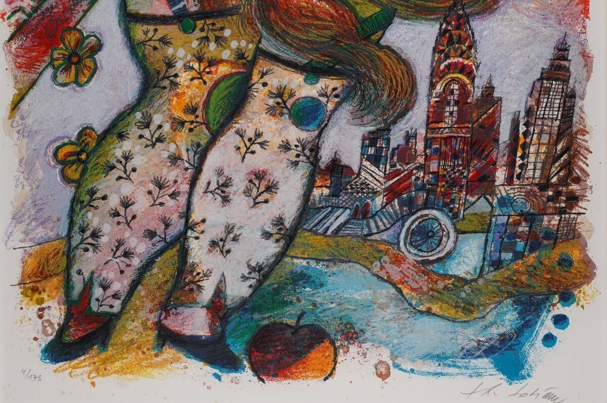 Theo Tobiasse (Israel) Lithograph Venus And Apple Signed Limited Edition Framed