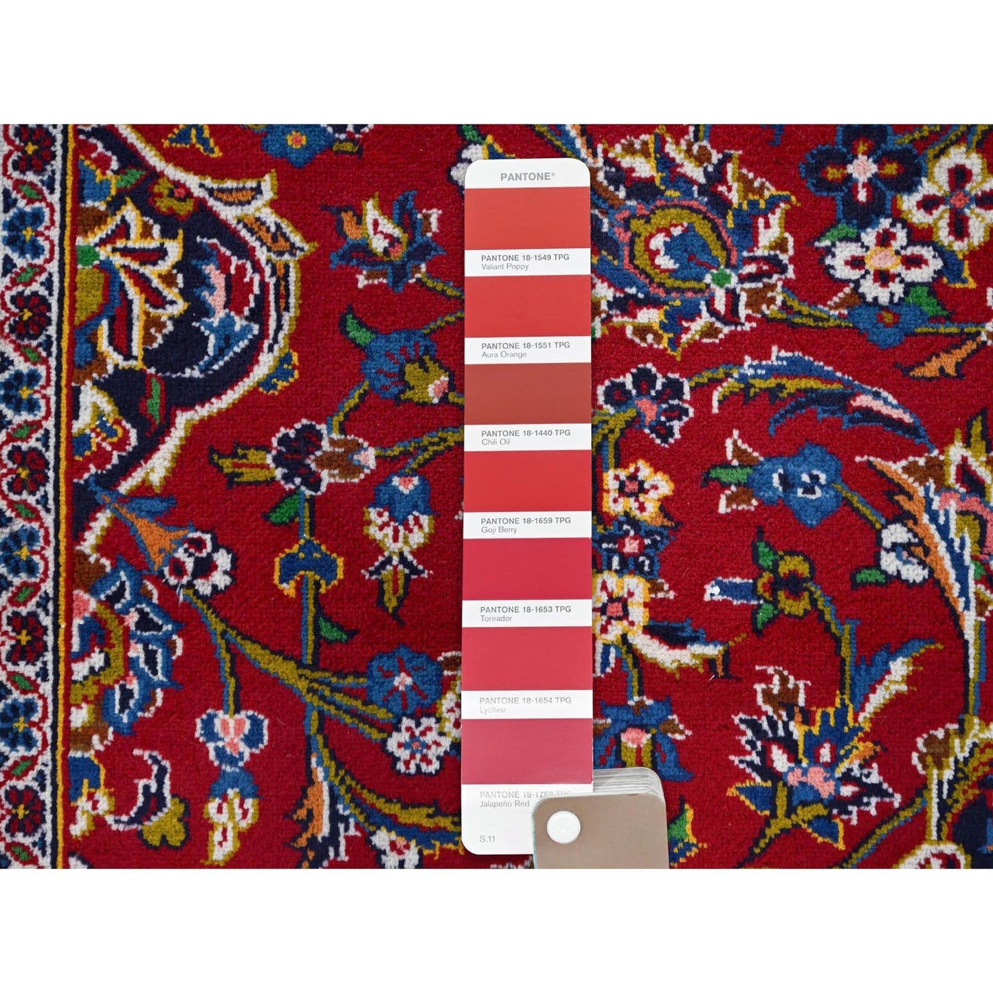10'1"X13' Angels Red Hand Knotted Vintage Kishoon All Wool Oriental Rug