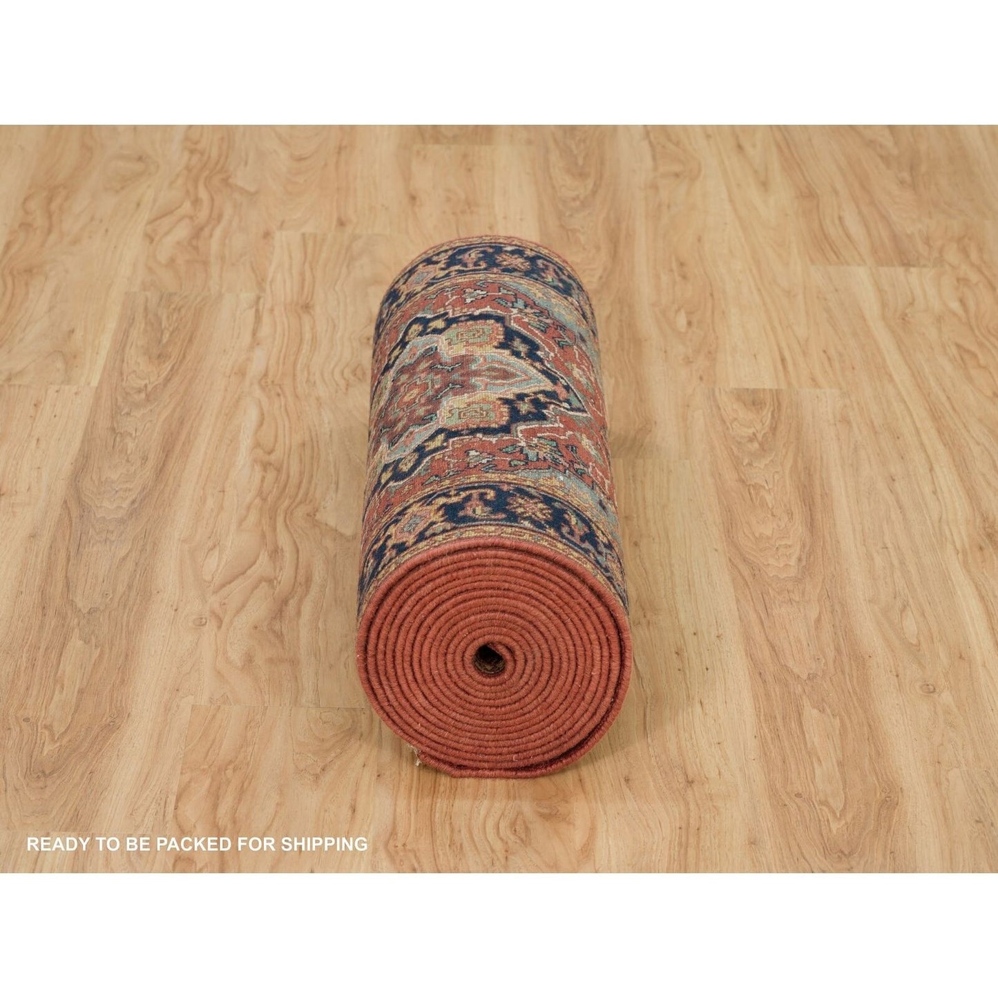 2'8"X22' Carmine Red Heris Re-Creation Soft Wool Xl Runner Oriental Rug