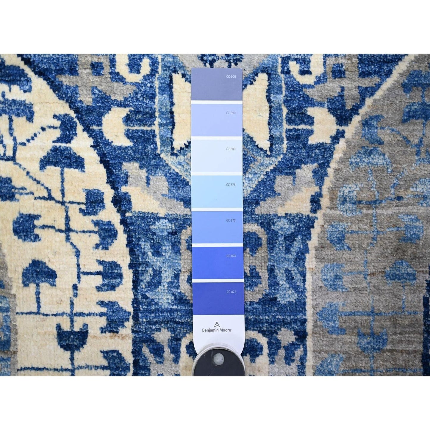 10'X13'8" Blue Fine Aryana Soft Wool Hand Knotted Oriental Rug