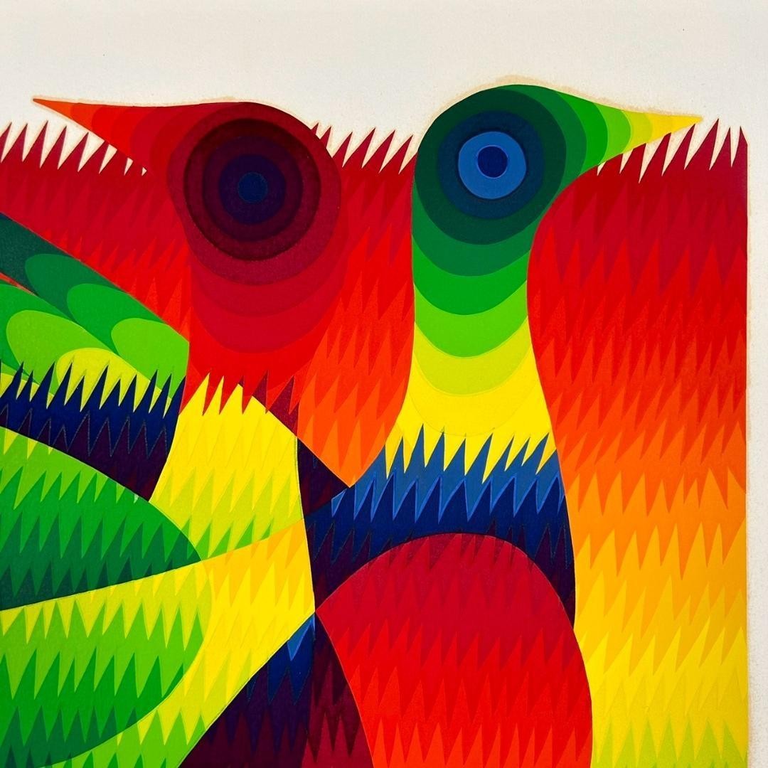 Ay-O Signed Silkscreen "Transparent Bird-Grass" 1982 Limited Ed. 15/80 Rainbow