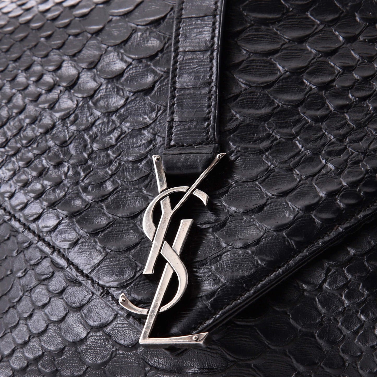 Saint Laurent Classic Monogram College Bag Python Embossed Leather Medium