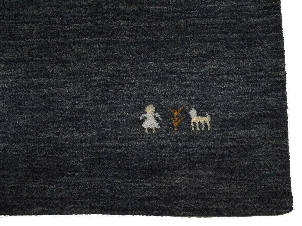 Charcoal Tribal Design Square 6X6 Gabbeh Modern
