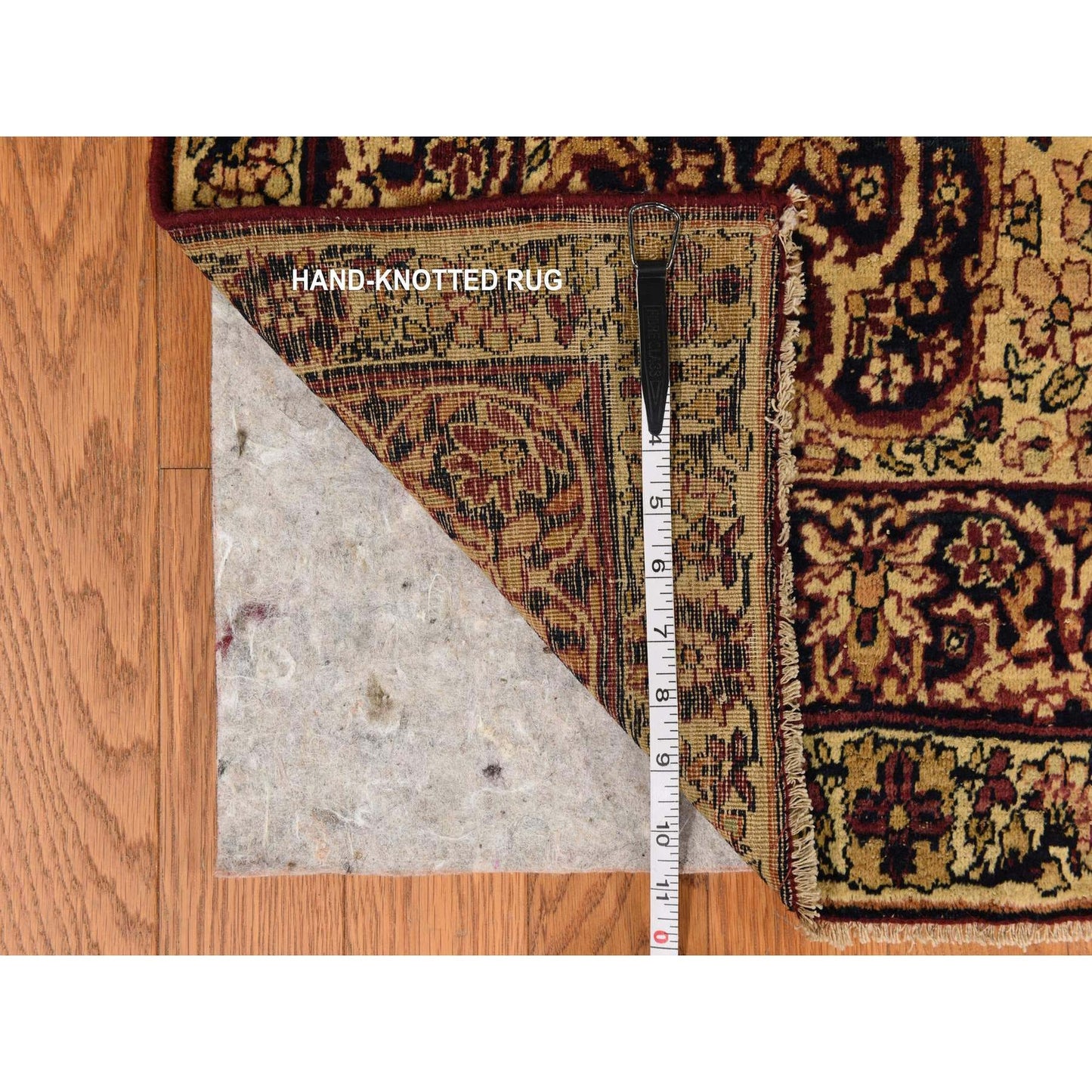 10'10"X15'3" Red Antique Zoroastrian Flower Design Wool Hand Knotted Rug