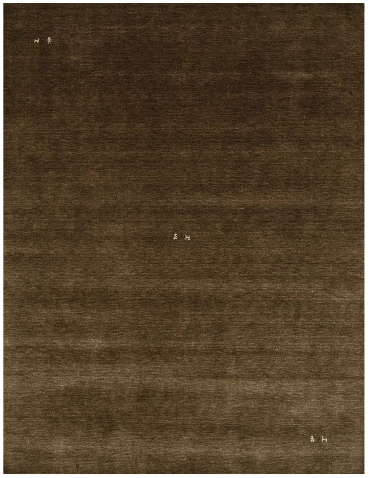 Modern Gabbeh Wool Area Rug Brown Tribal Design