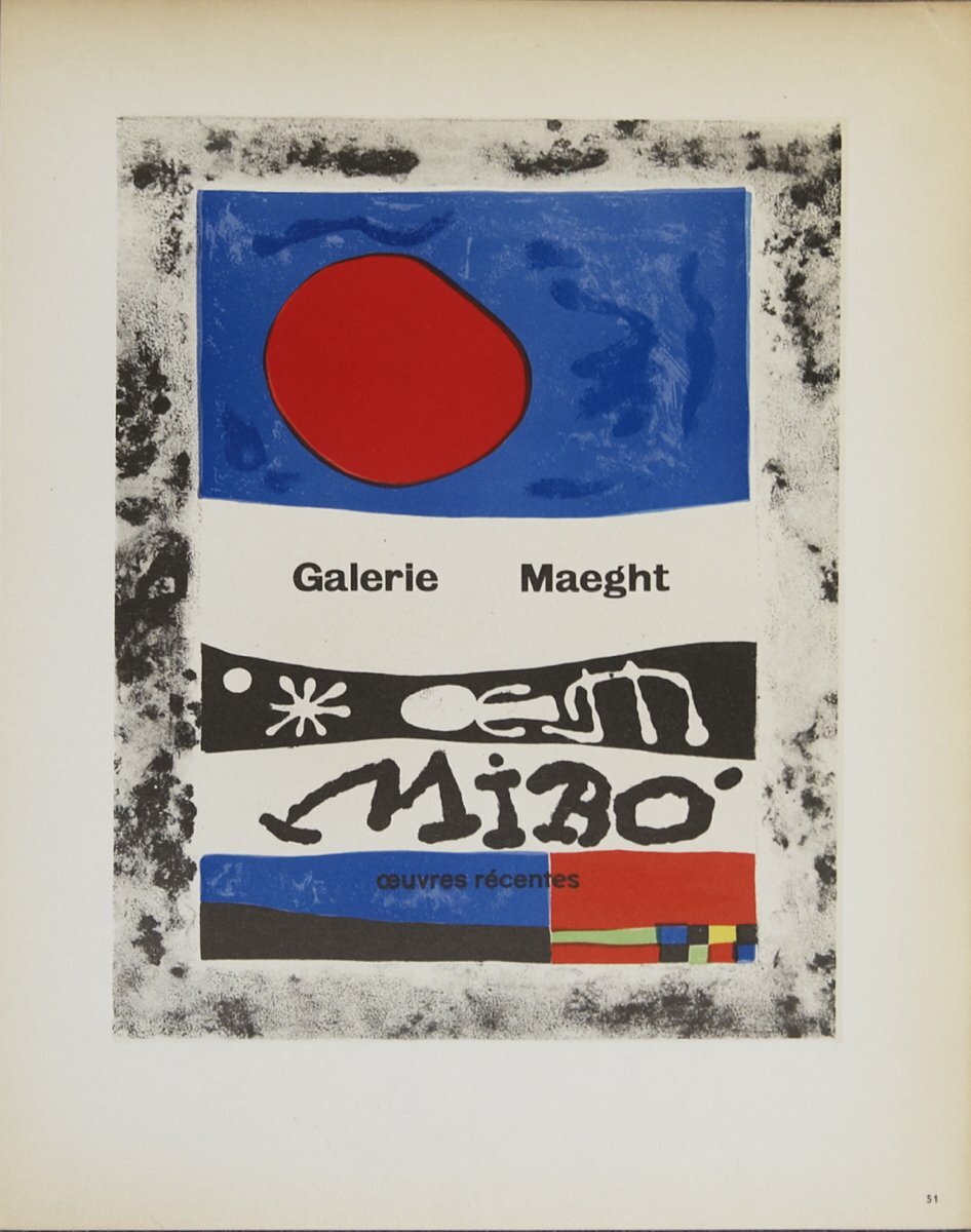 Joan Miro Galerie Maeght " Lithograph Surrealism Multicolor Joa