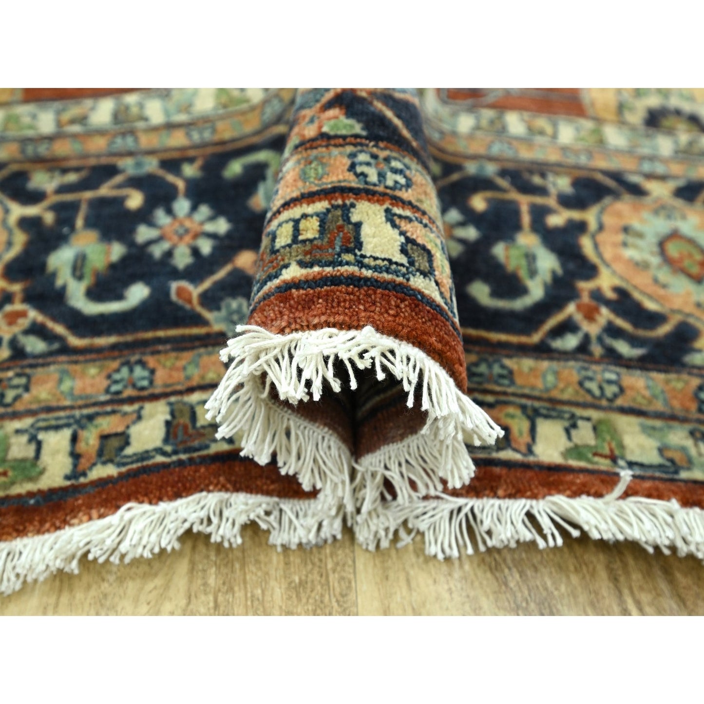 10'X13'10" Rust Red Heris All Over Design Hand Knotted 100% Wool Rug