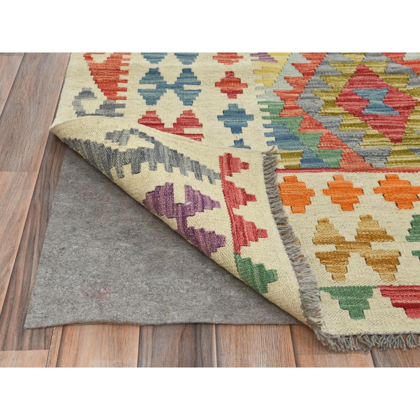 10'4"X16'1" Colorful Hand Woven Afghan Kilim Organic Wool Oversized Rug