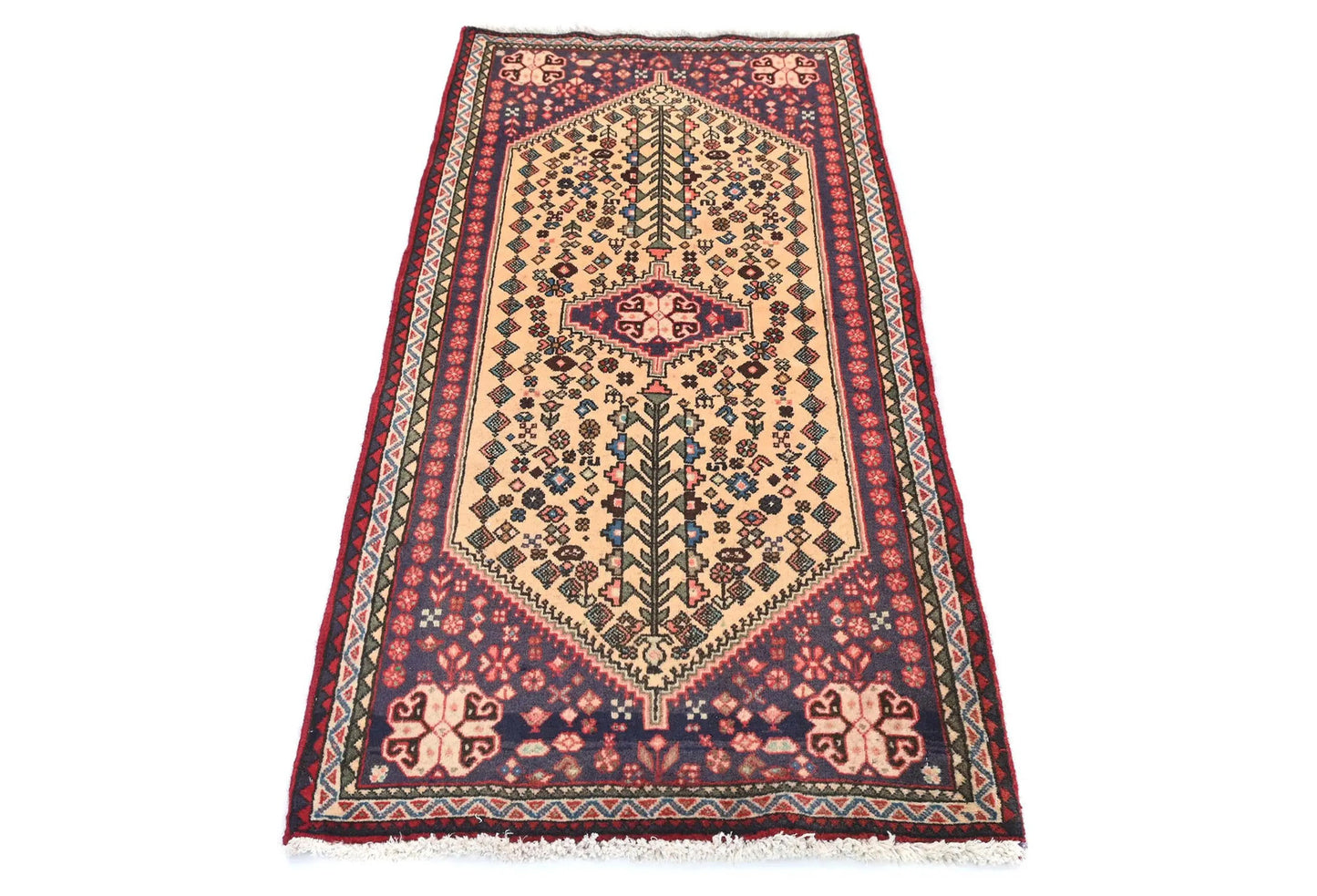 Handmade Vintage Tribal Oriental Rug 2X5 Ft