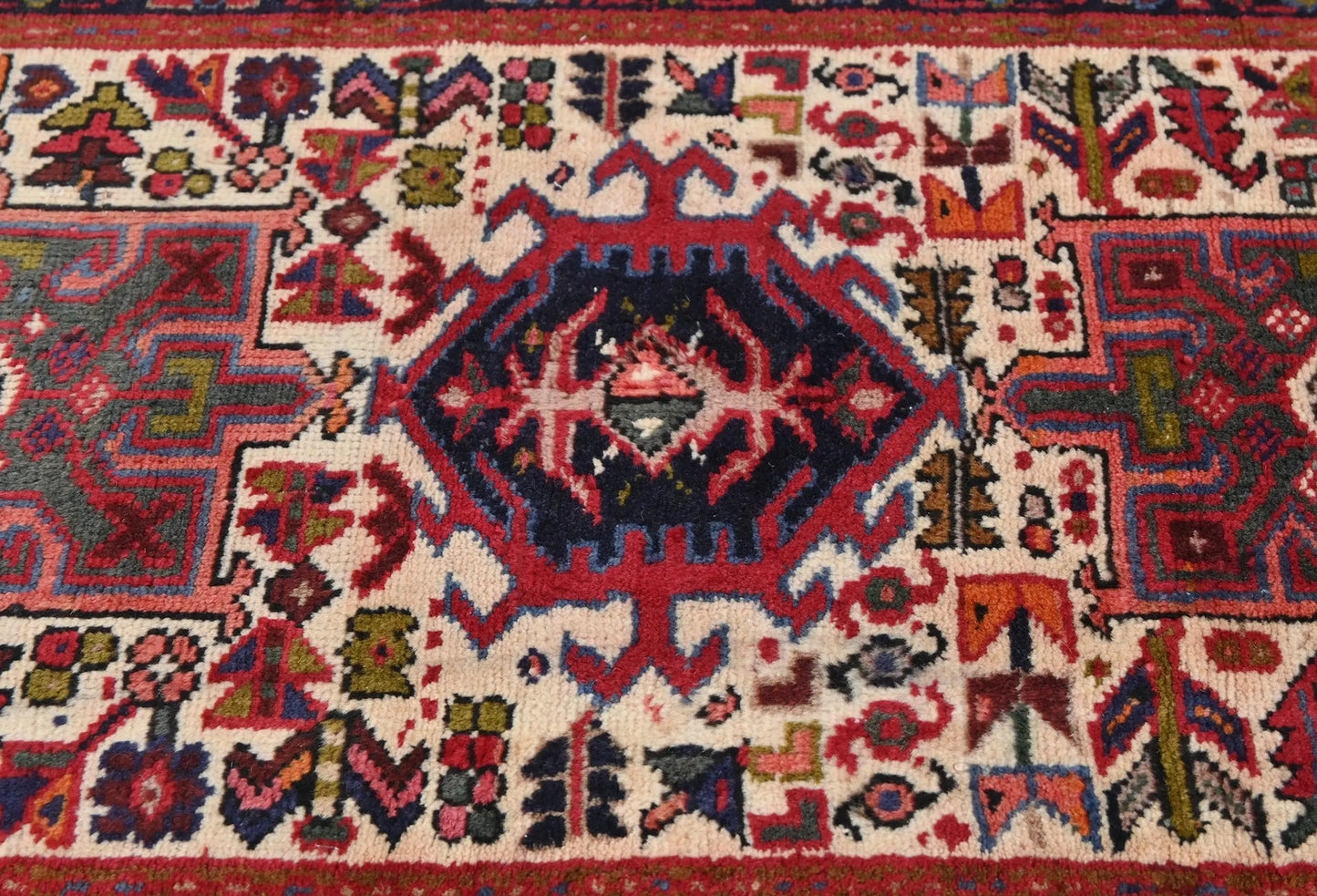 Vintage Red Tribal Design Oriental Runner Wool