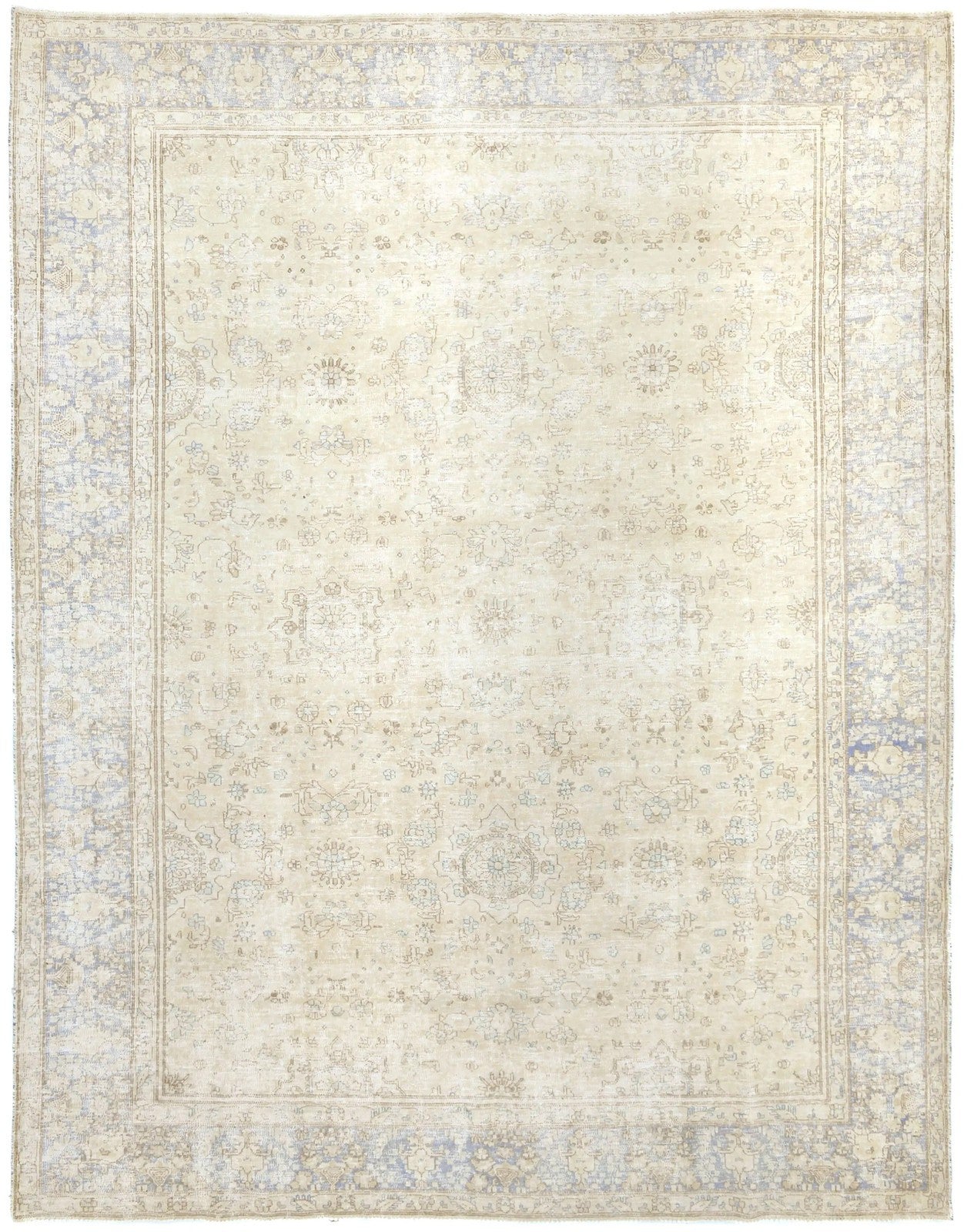 Handmade Antique Muted Distressed Oriental Rug