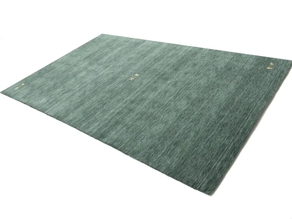 Handmade Dark Green Gabbeh Modern Rug Tribal