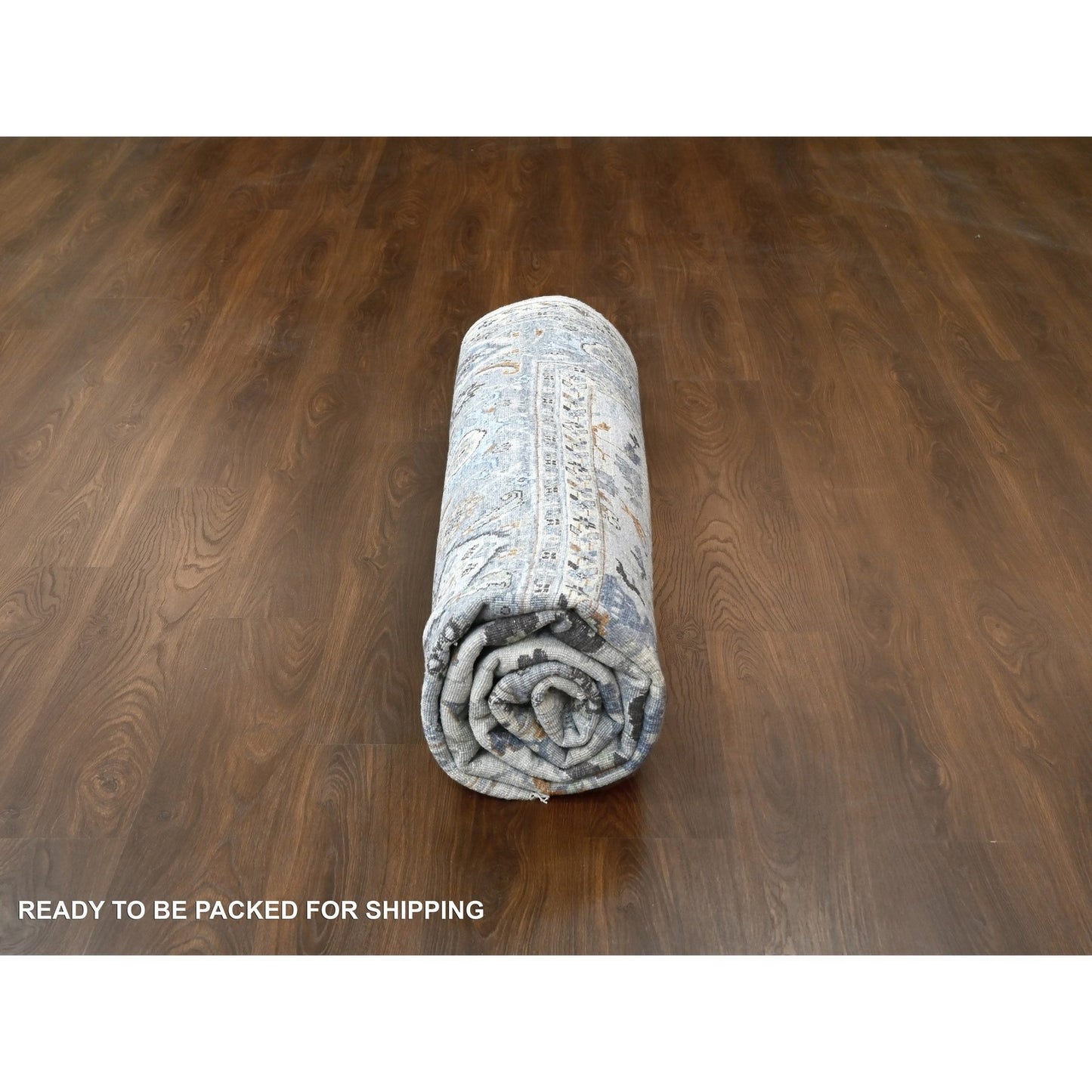 10'X10' White Hand Knotted Denser Weave Oushak Pure Wool Square Rug