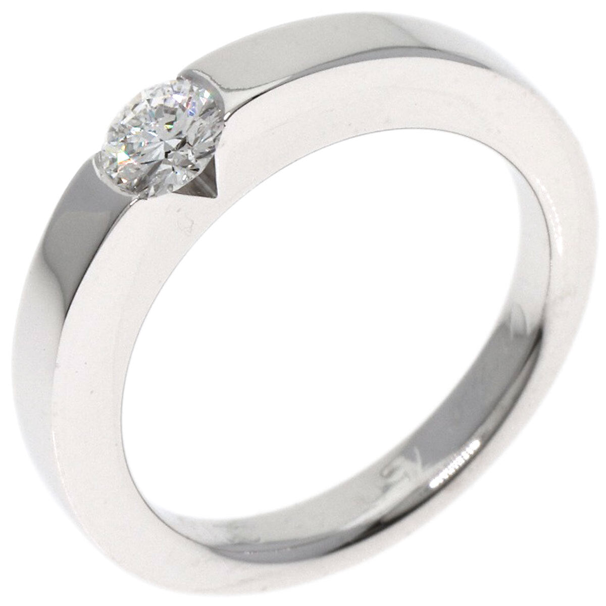 Cartier Ring Date With Diamond #46 K18 White