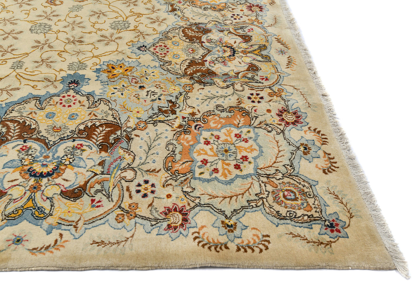 Handmade Semi-Antique Oriental Rug Beige