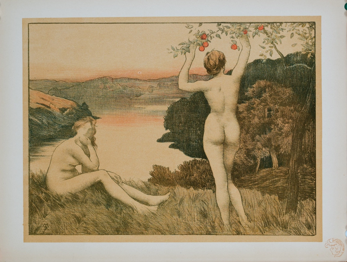 1897 Menard Automne L Estampe Moderne Original Lithograph Excellent