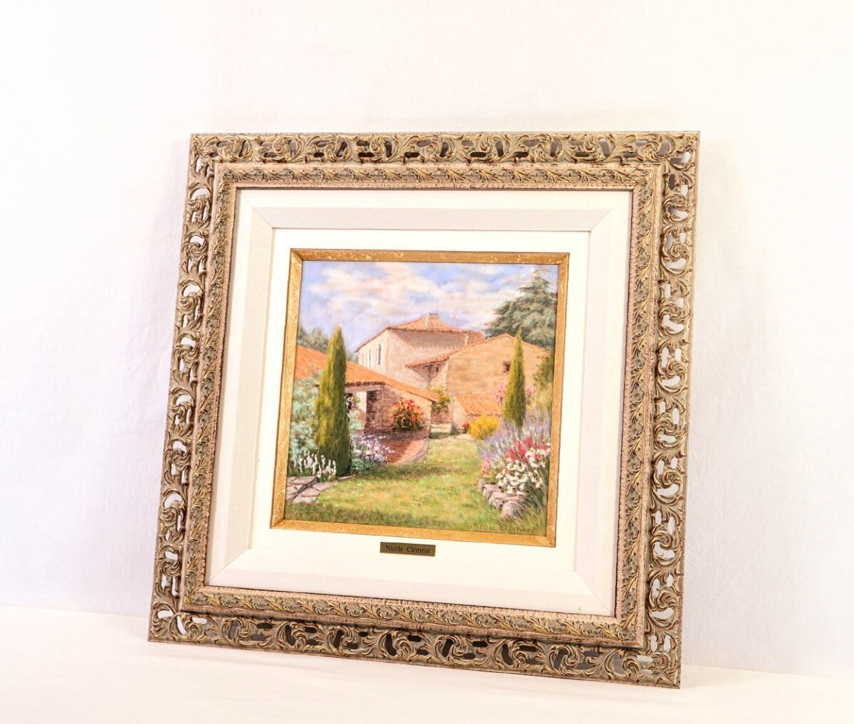 Nicole Clment Original Pastel "Jardin Ensoleill" (Sunny Garden) Signed 1999