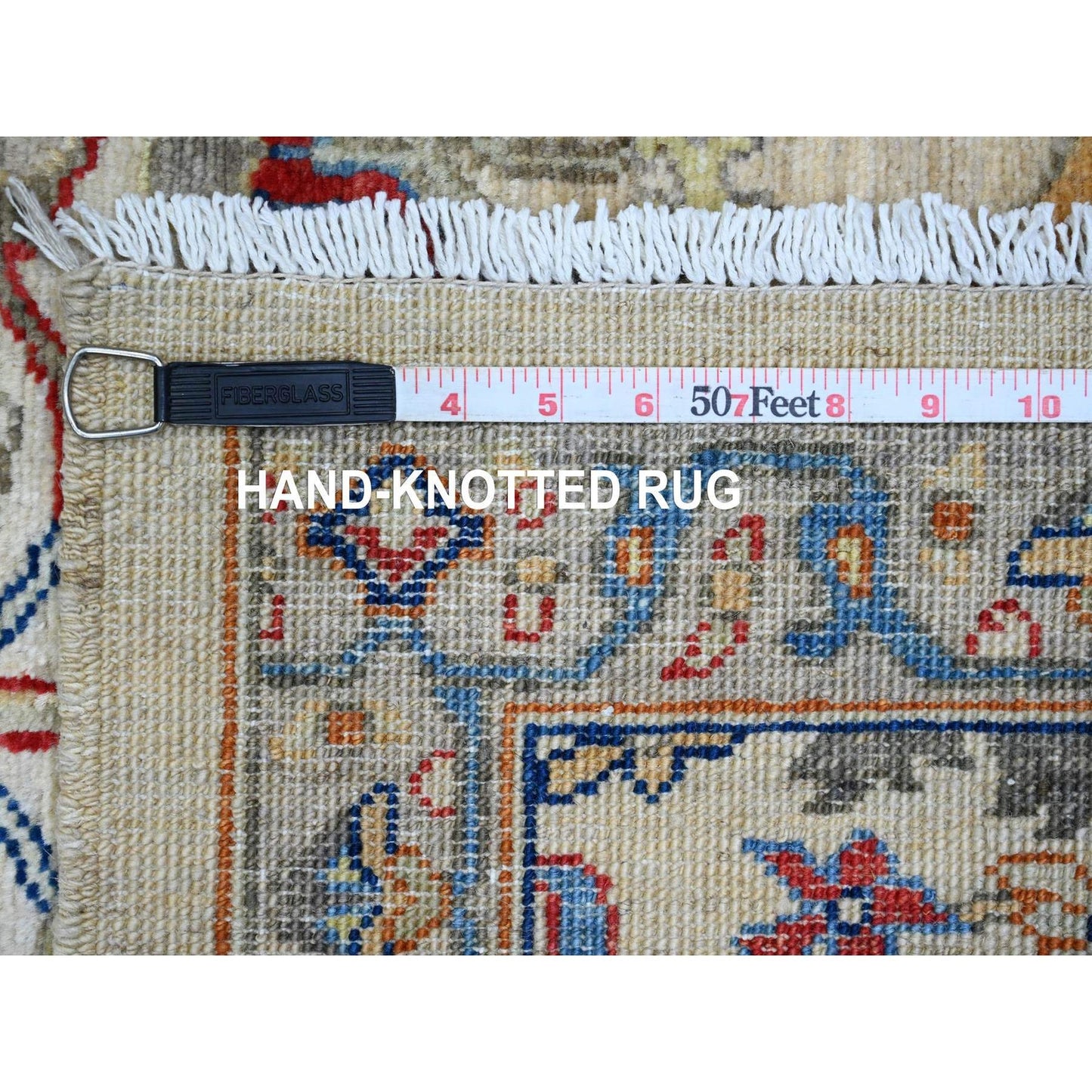 3'1"X10' Ivory Bijar Garus Design Hand Knotted Wool Runner Oriental Rug