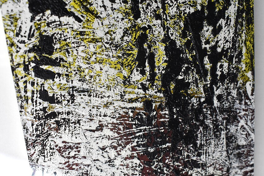 Steven Cox Oil On Paper Original Paintings Unique Work Abstract 2015 Yellow