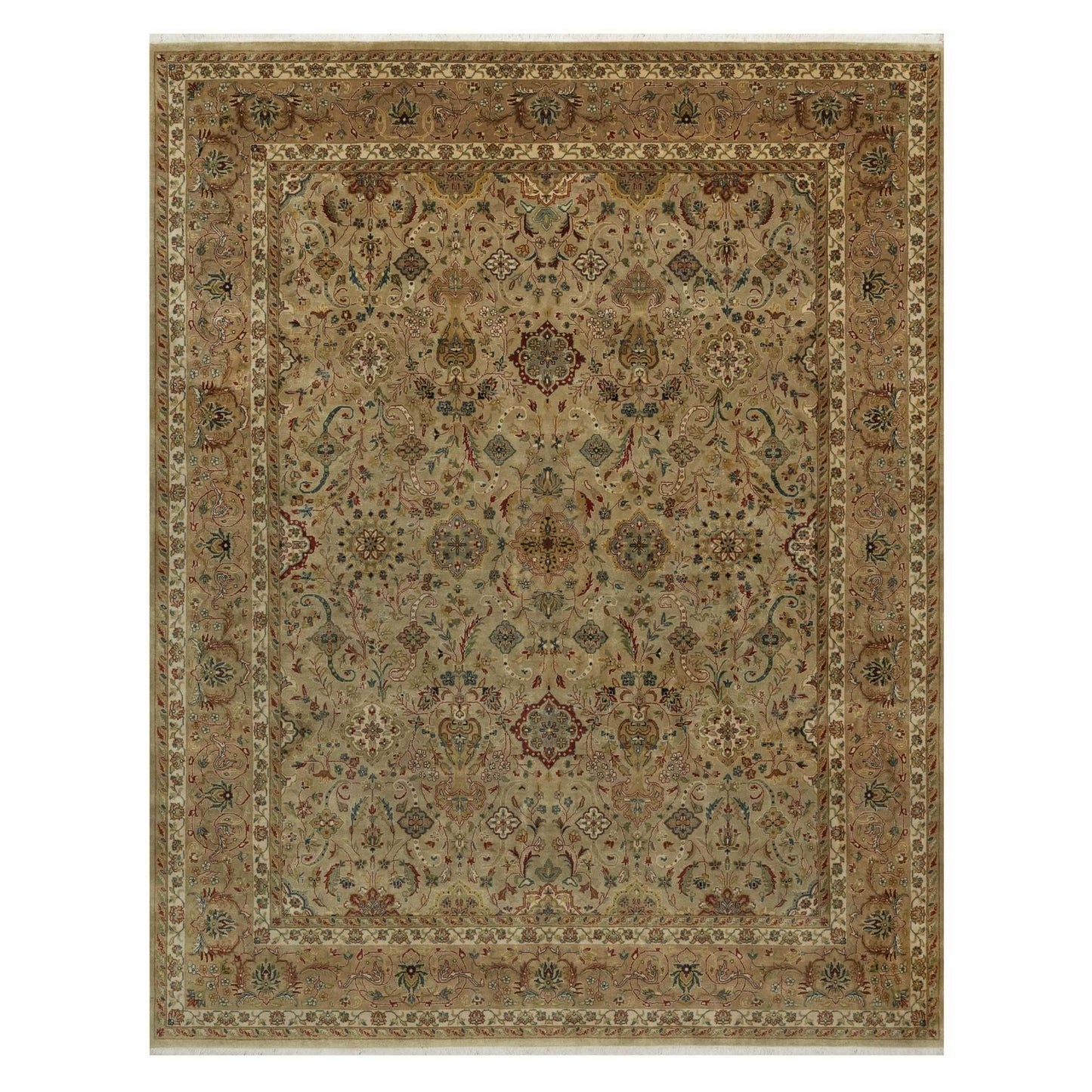 8'X10' Brown Kishoon Design 300 Kpsi New Zealand Wool Hand Knotted Rug