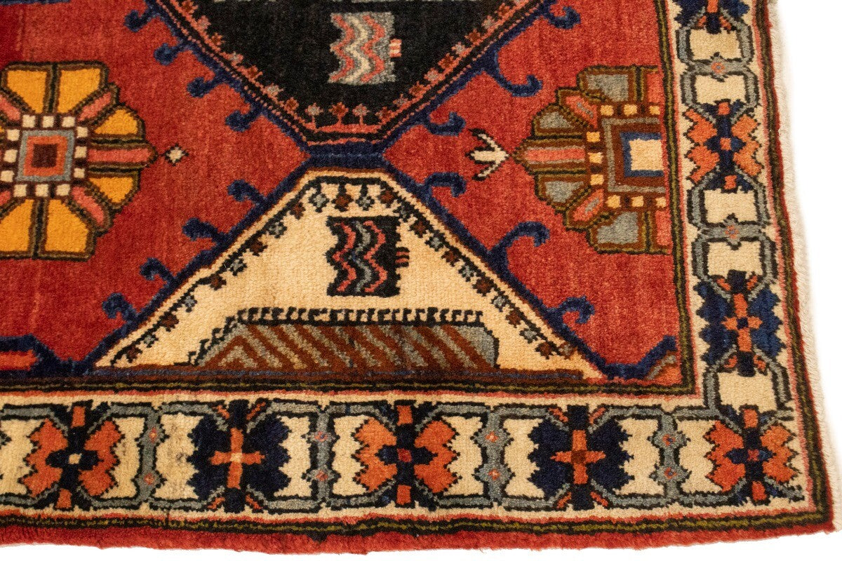 Handmade Vintage Rusty Red Oriental Runner Rug