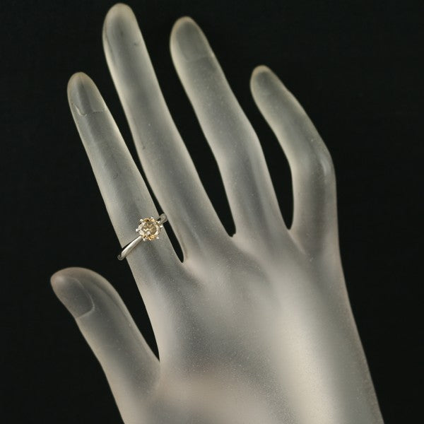 Diamond 1.007Ct Fancy Brown Si2 Good Solitaire Ring 900 Platinum