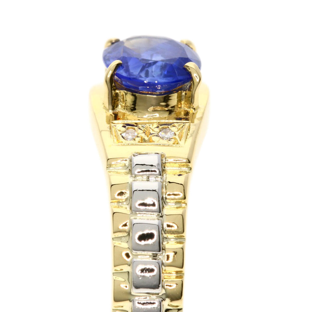 1.12Ct Sapphire Diamond Ring K18 Yellow Gold