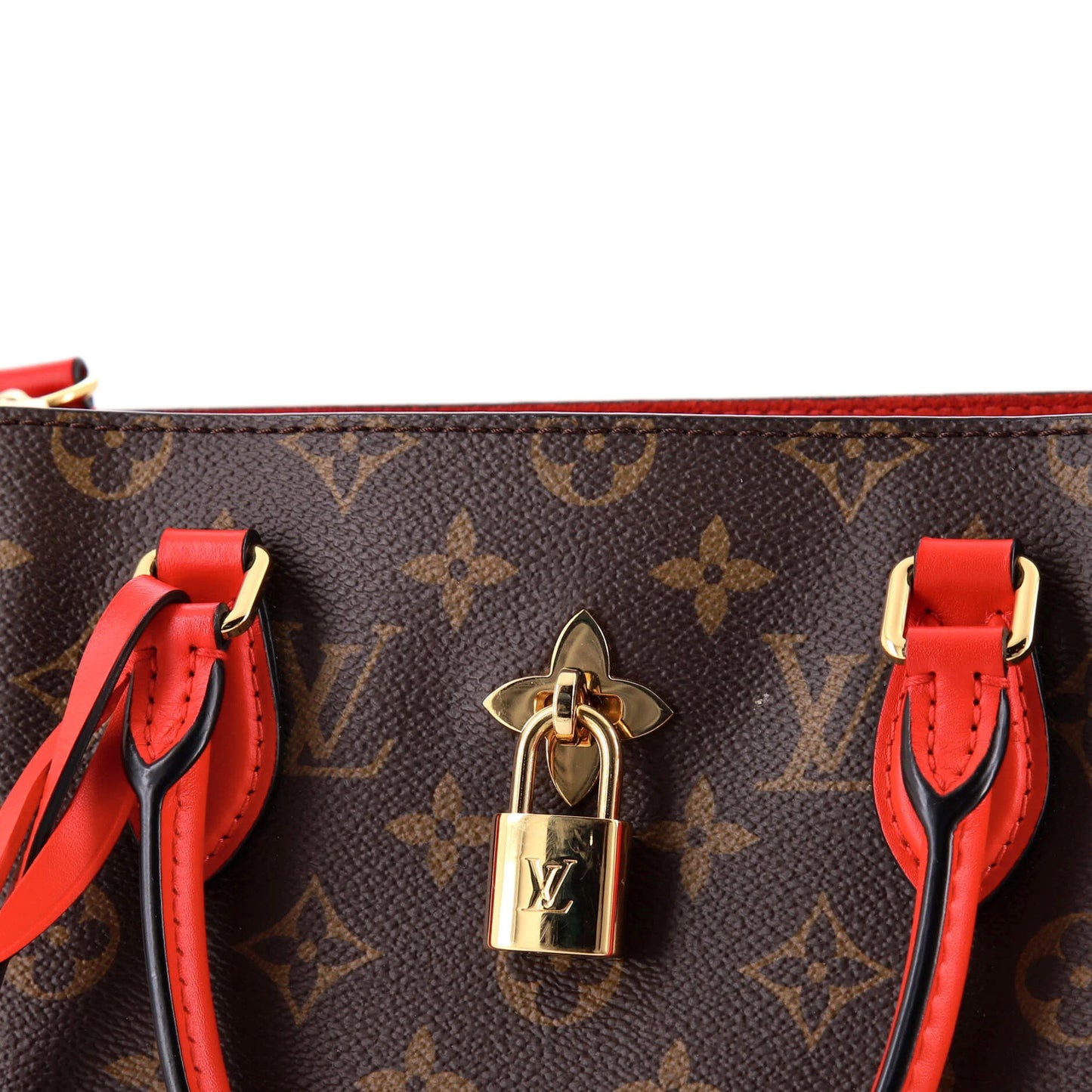 Leather Louis Vuitton Flower Tote Monogram Canvas with