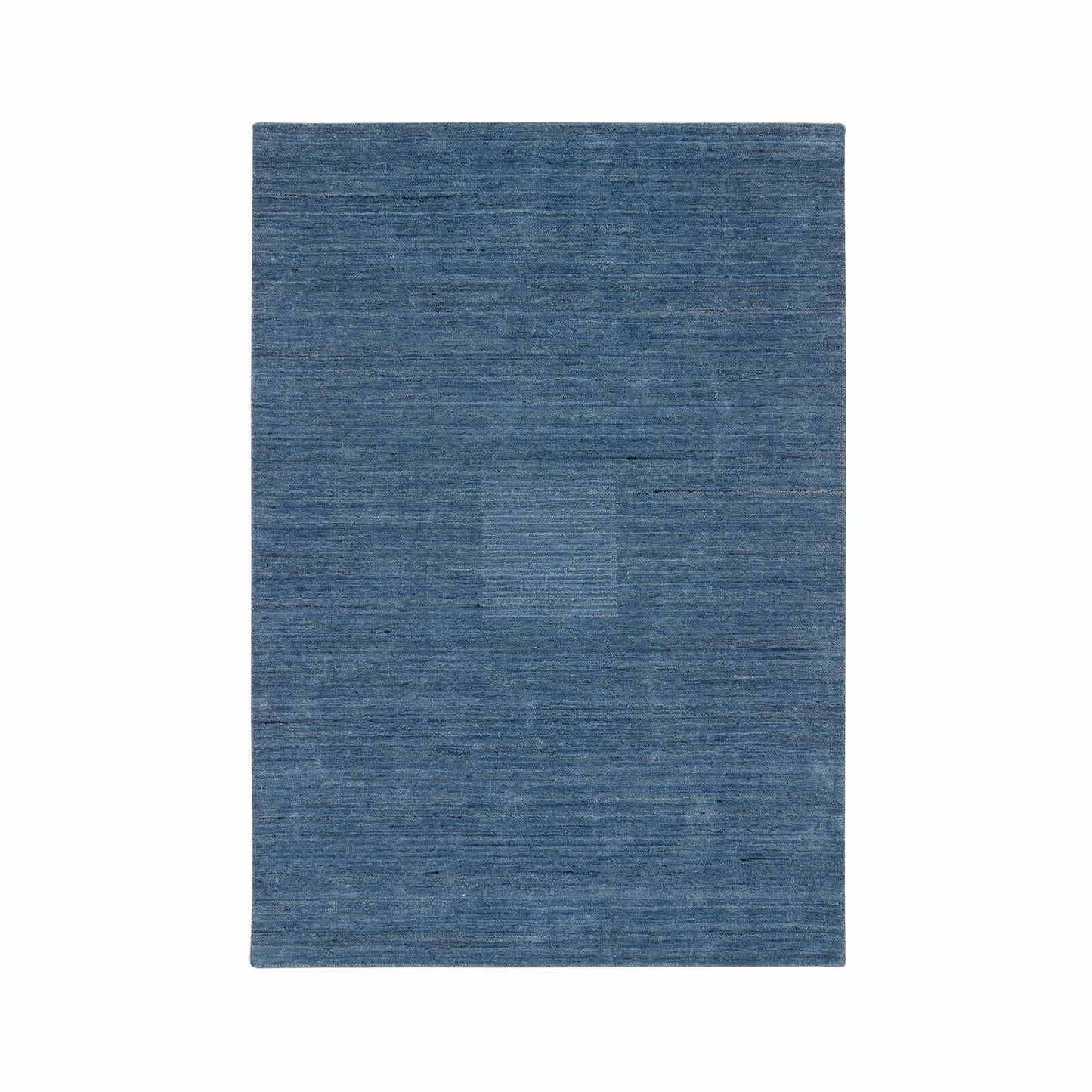5'X7'1" Denim Blue Hand Loomed Modern Design Soft And Plush Wool Rug
