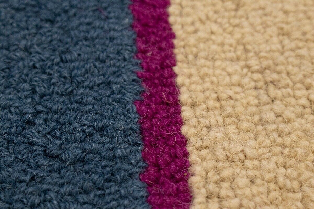 Hand-Tufted Multicolored Stripes Rug Modern Kids