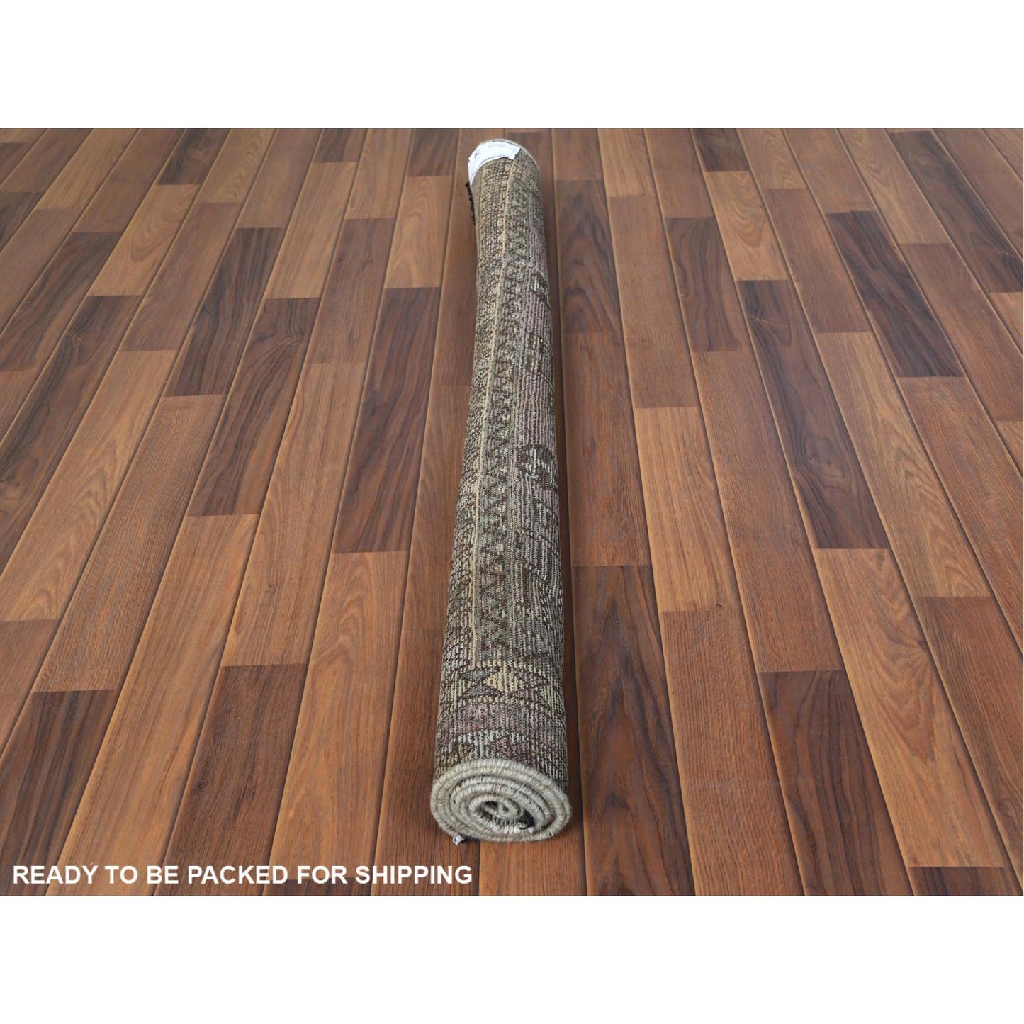 4'5"X7'2" Semi Antique Beige Farsian Sheeraz Handknotted Organic Wool Rug