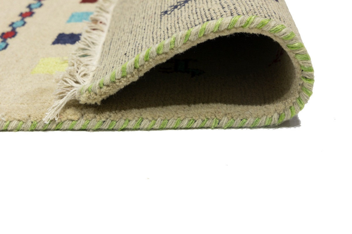 Hand-Knotted Tribal Indo-Gabbeh Pictorial Runner