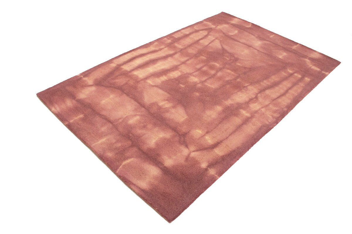 Deep Blush Hand-Tufted Tie-Dye Abstract Rug