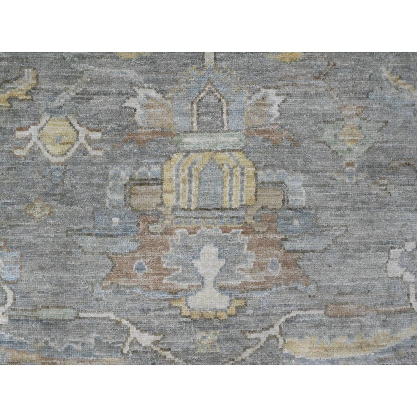8'X10' Gray Peshawar Heris All Over Design Hand Knotted Wool Rug Oriental