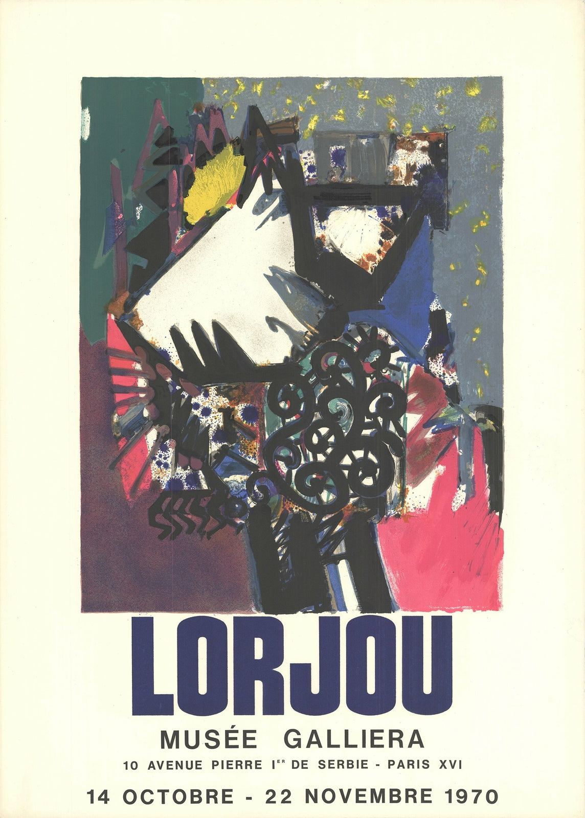 Bernard Lorjou Le Concept " Lithograph African American Multicolor