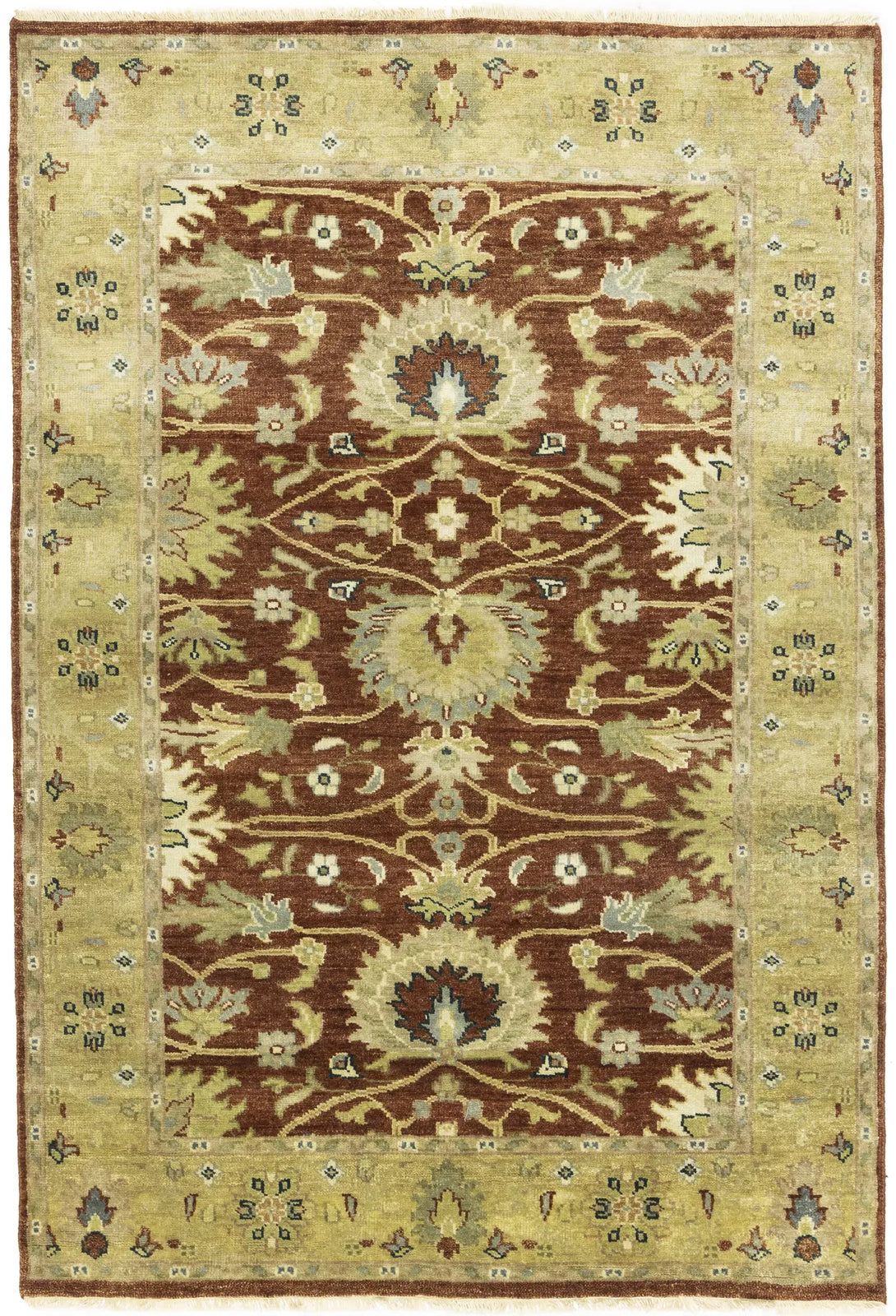 Peshawar Oushak Chobi Hand-Knotted Wool Rug