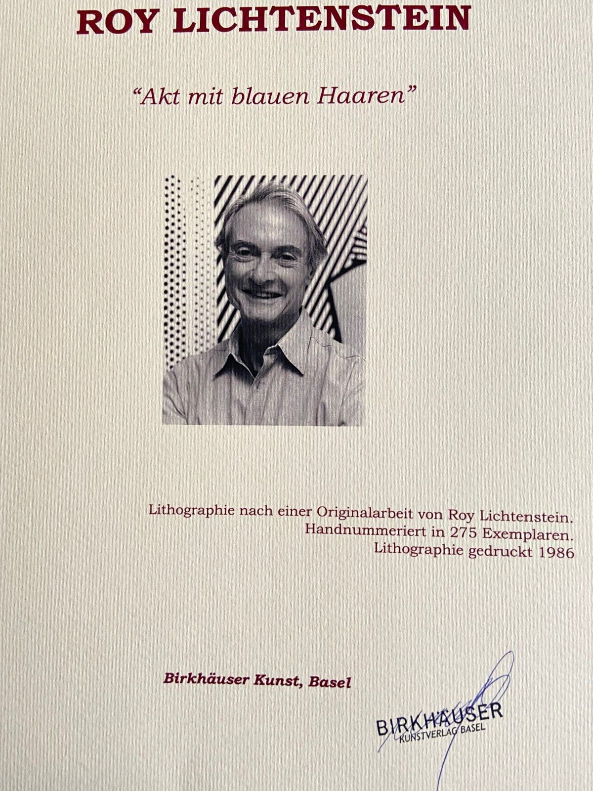 Roy Lichtenstein Lithograph Coa (Robert Rauschenberg Robert Indiana)
