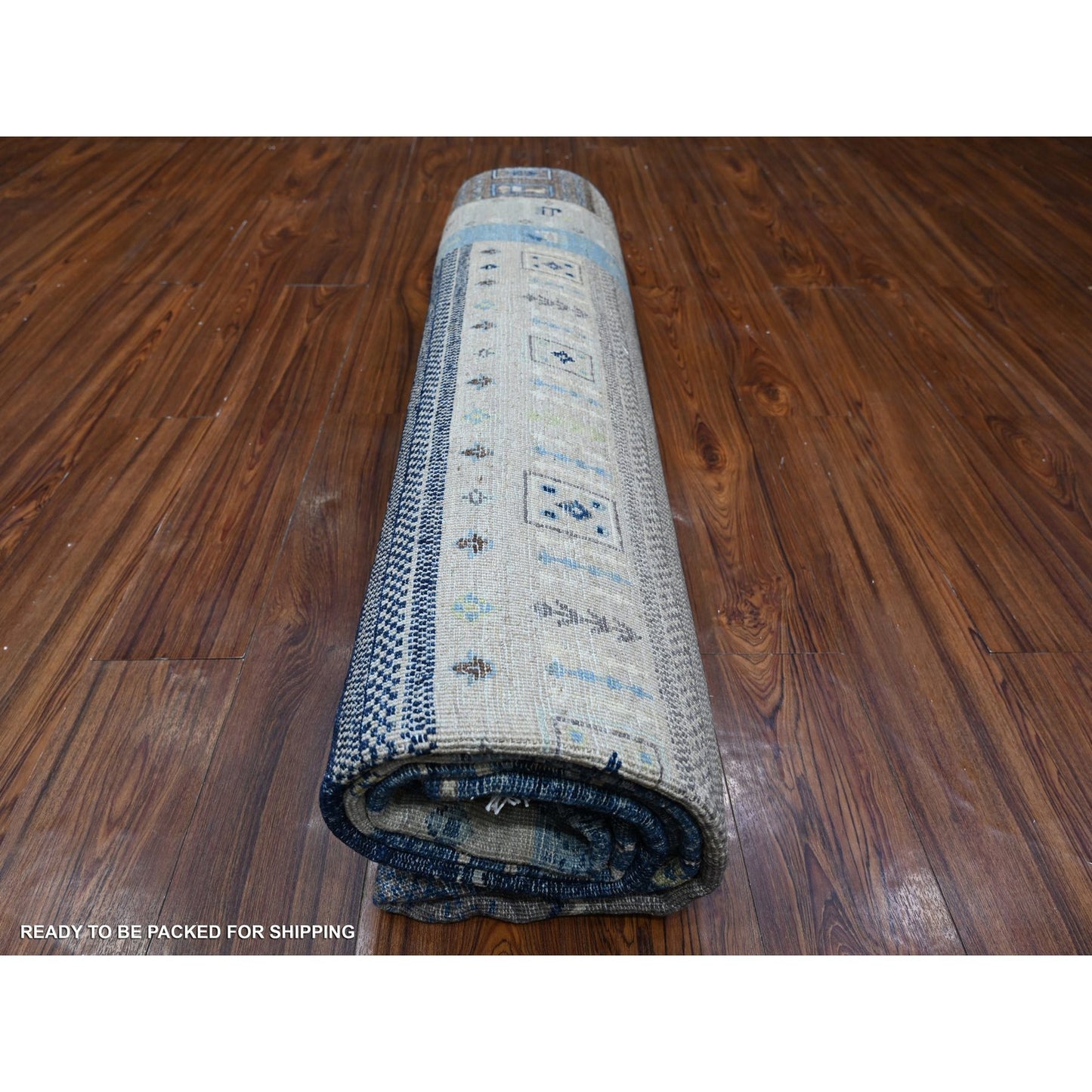 8'X9'7" Dark Sapphire Blue Fine Kashkuli Gabbeh Hand Knotted Oriental Rug