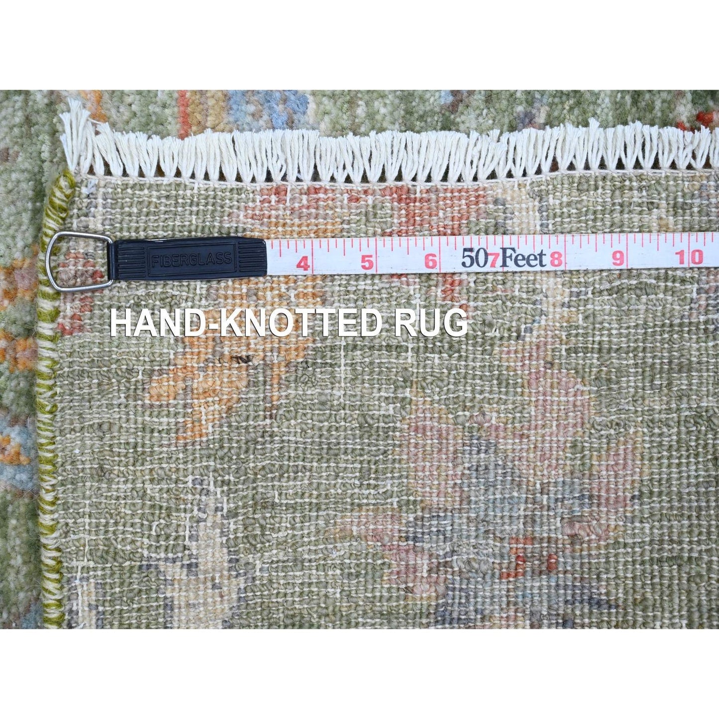 2'6"X24' Green Birds Of Paradise Design Wool Hand Knotted Xl Runner Rug
