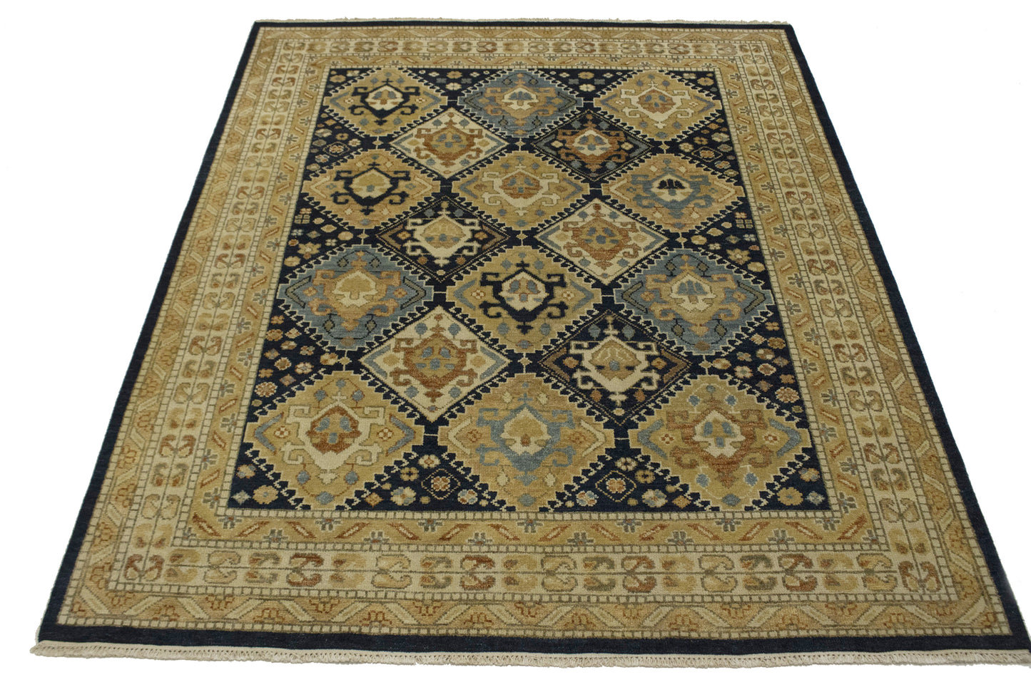 Rare Handmade Kazak Tribal Oriental Rug Geometric