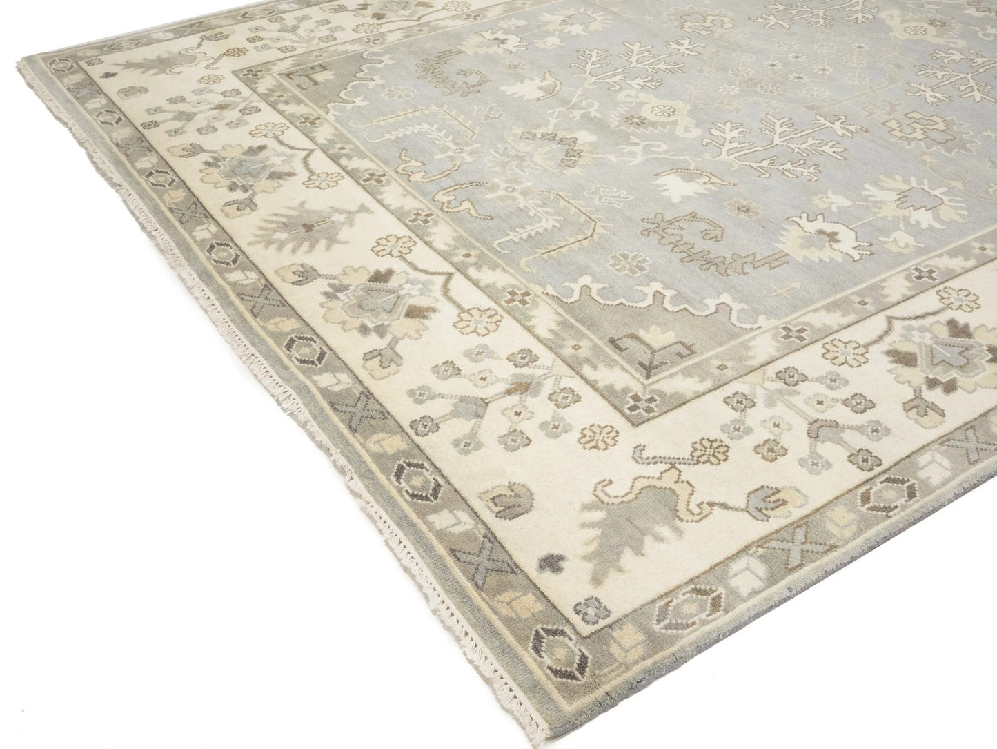 Handmade Floral Muted Colors Oushak Chobi