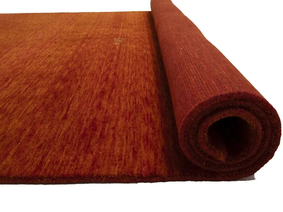 Contemporary Gabbeh Modern Rug Orange Tribal