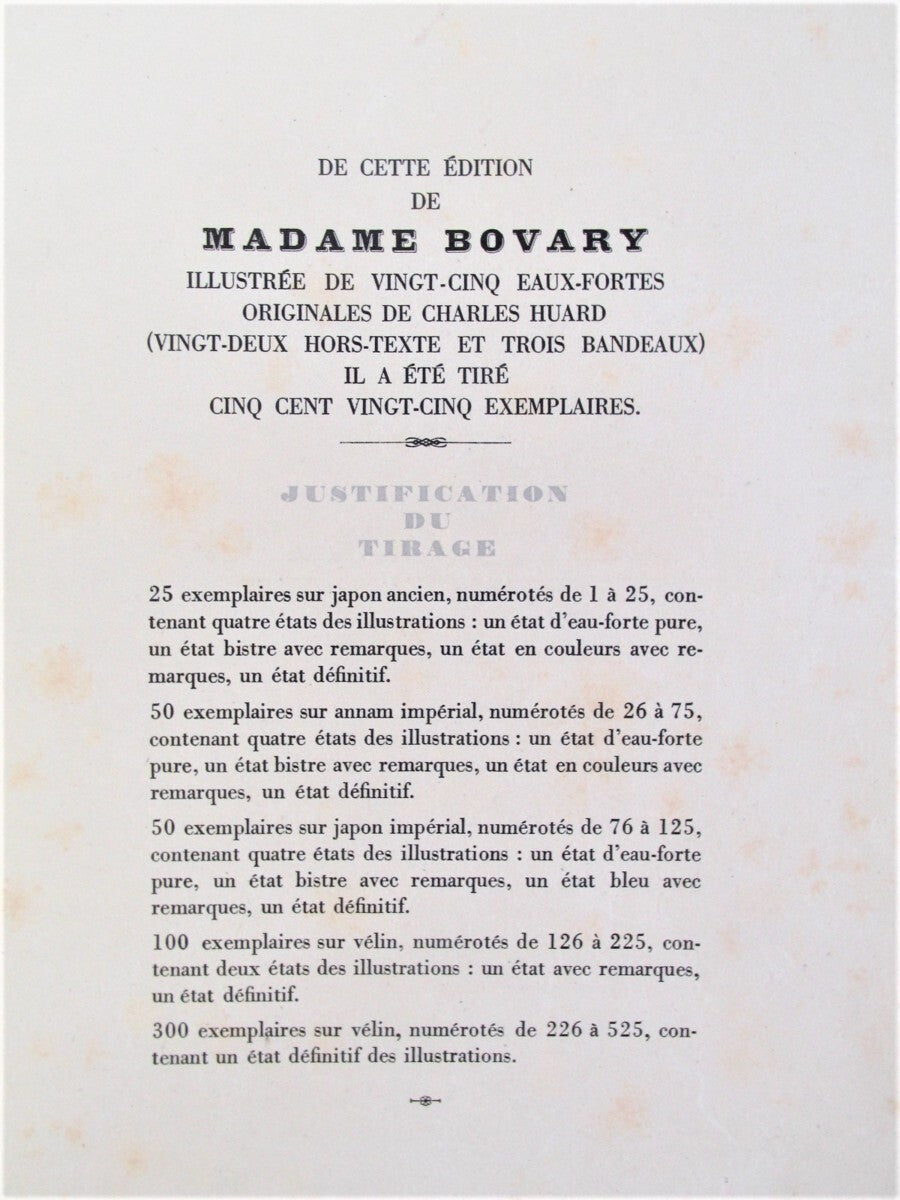 Gustave Flaubert Madame Bovary 1930 1St Edition Limited 75/525 Charles Huard
