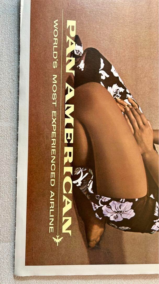 Pan American Ariline Pan Am Original Vintage Poster Hawaii Linen Backed