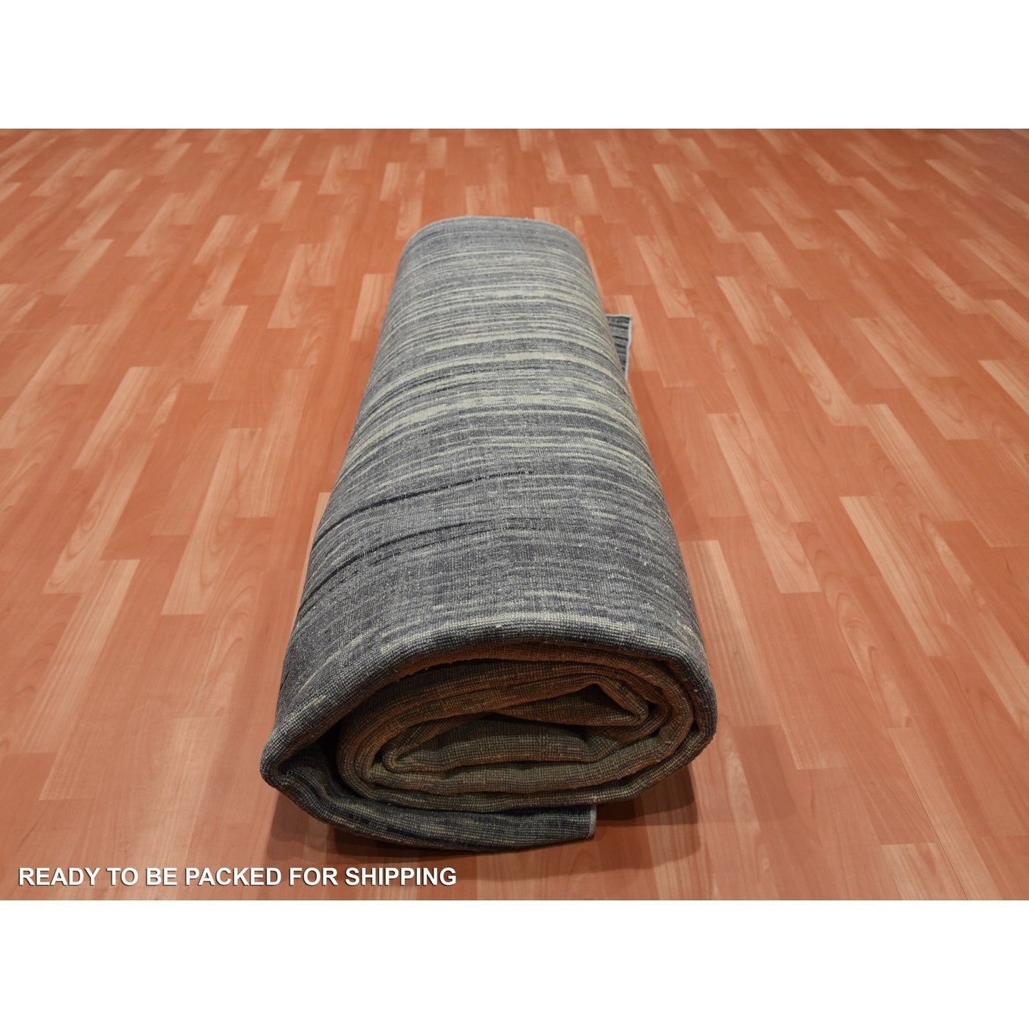 10'1"X14'2" Gray Pure Wool Hand Knotted Modern Ombre Design Rug